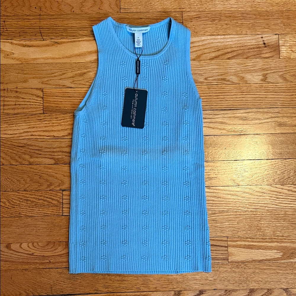 Autumn Cashmere Flower Rib Tank Cornflower - Picture 1 of 4